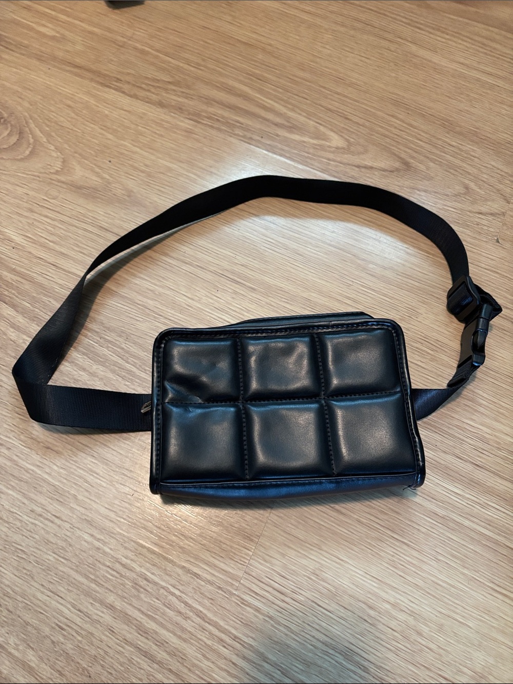 Amanda Uprichard Black Quilted Crossbody Belt Bag